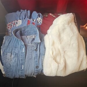 Girls Bundle 4 pieces Size 4-7 dresses and vest